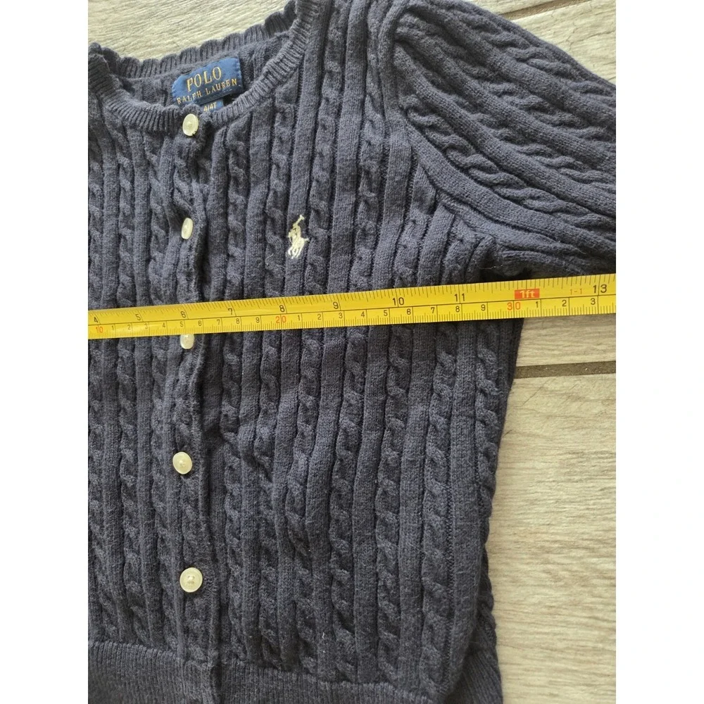 Polo Ralph Lauren Girl's Cable-Knit Cotton Cardigan Sweater 4T Kids Cotton Navy